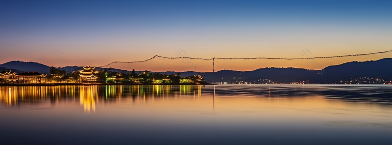 杭州西湖集贤亭夜景西湖夜景园林夜景水面倒影灯光风光图像摄影,高清,摄影图,摄影图片,图片大全,摄影图免费下载